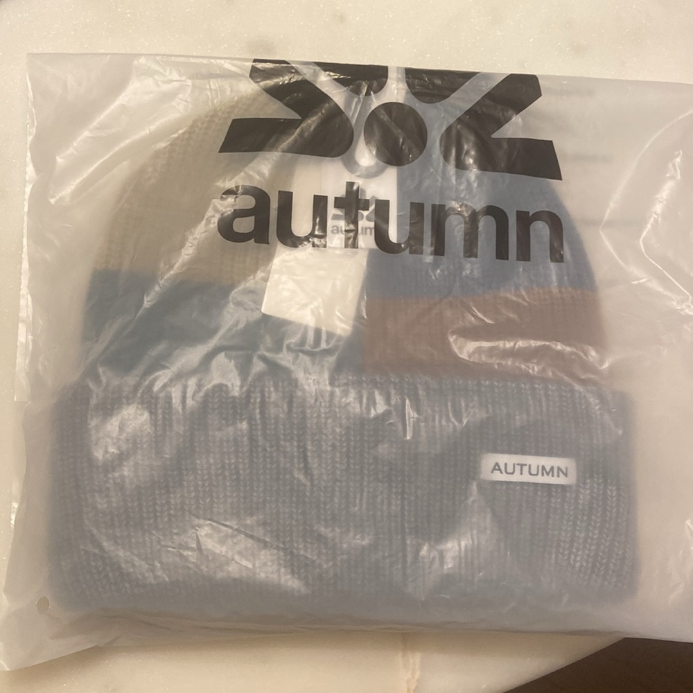 Autumn Patchwork Grey Beanie - Picture 4 of 5
